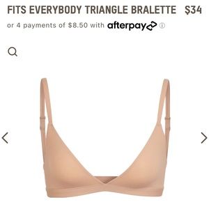 Skims fits everybody triangle bralette. Ochre, size small
